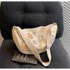 Canvas Bag Women's Large Capacity 2025 New Spring and Summer Casual Shoulder Messenger Bag Cute Dumpling Bag