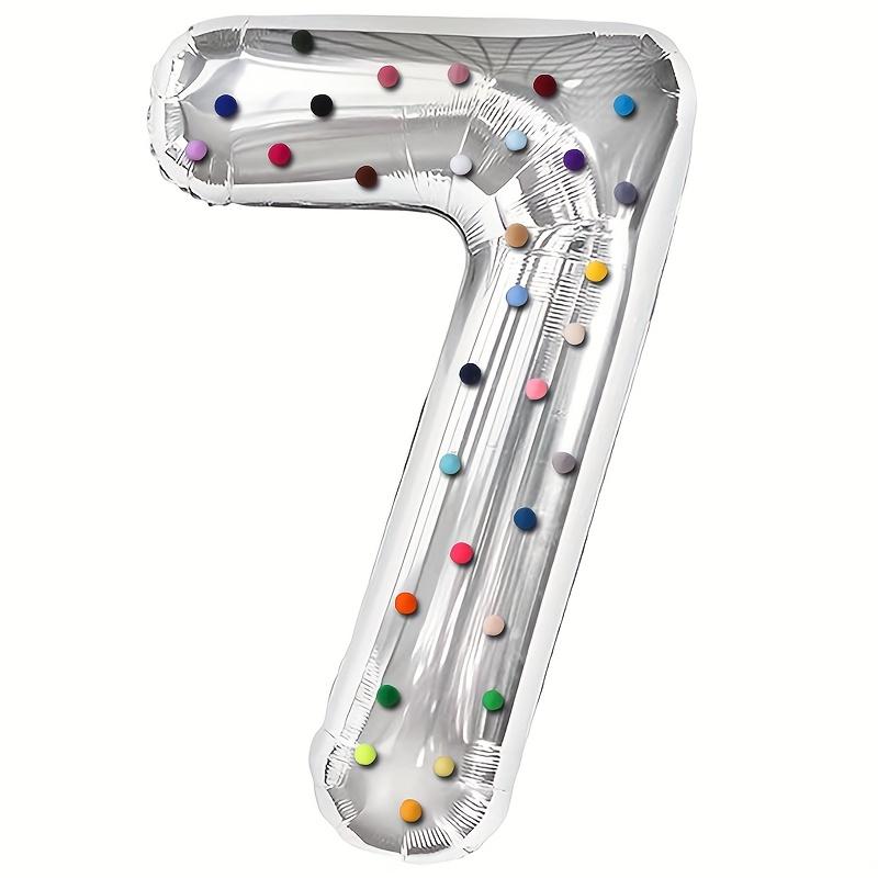 40inch Silver Number 0-9 Hairball Foil Balloons for Birthday Party Wedding Anniversary Baby Shower Living Room Digital Balloon