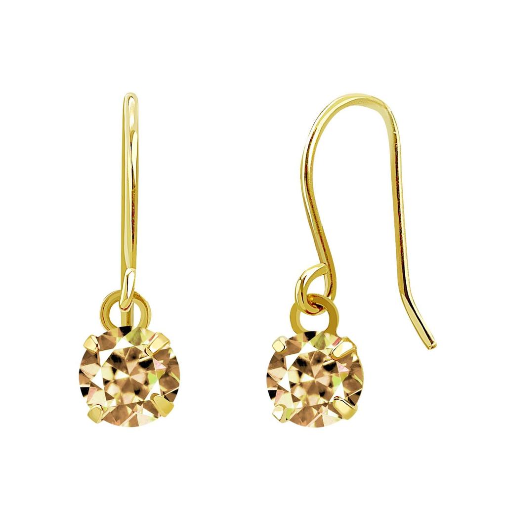 Sears K10 Natural Citrine Hook Single 10K Women's Earrings, Stone, 4-Prong, Gold, se105-0001-yg-st