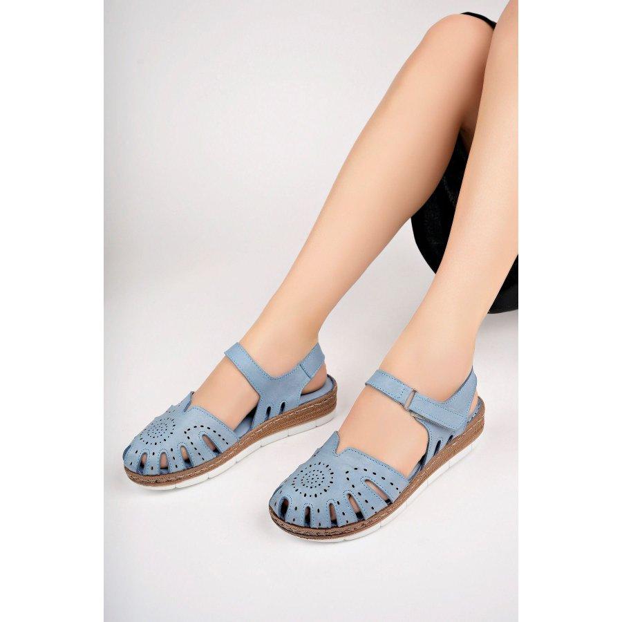 Lässige, bequeme Damensandalen aus echtem Leder