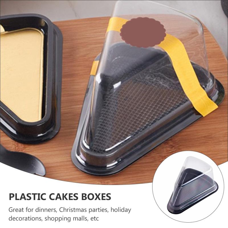 40 Pcs Cake Stand with Lid Packing Box Triangular Cupcake Containers Holder Packaging Boxes Cover