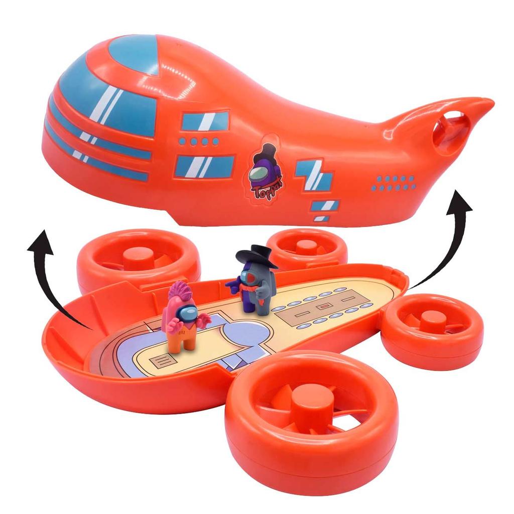 Just Toys Among Us Airship Playset Realistic Airship with Removable Top and 2 Exclusive Officially Licensed – 10-inch Minifigures,