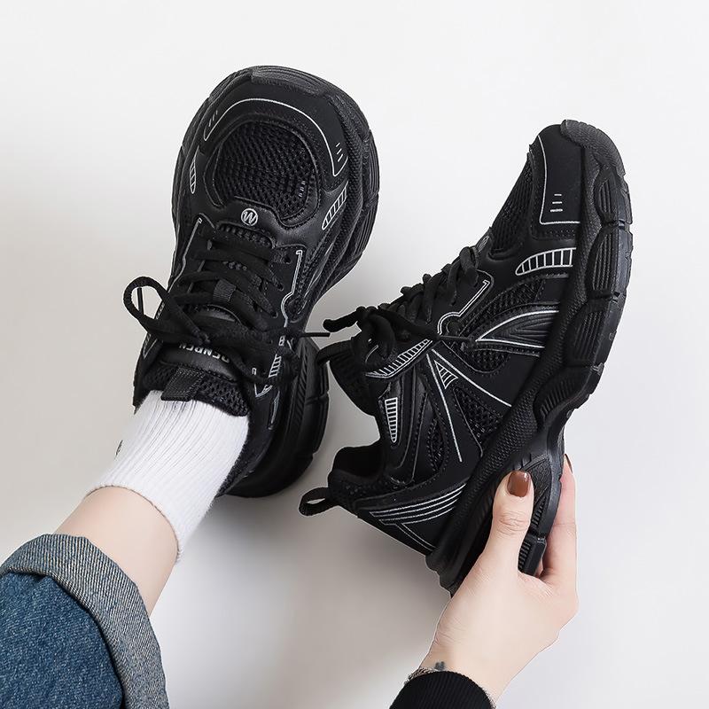 Thick-soled heightened and lightweight gray dad shoes women's new spring casual versatile small sports shoes 7