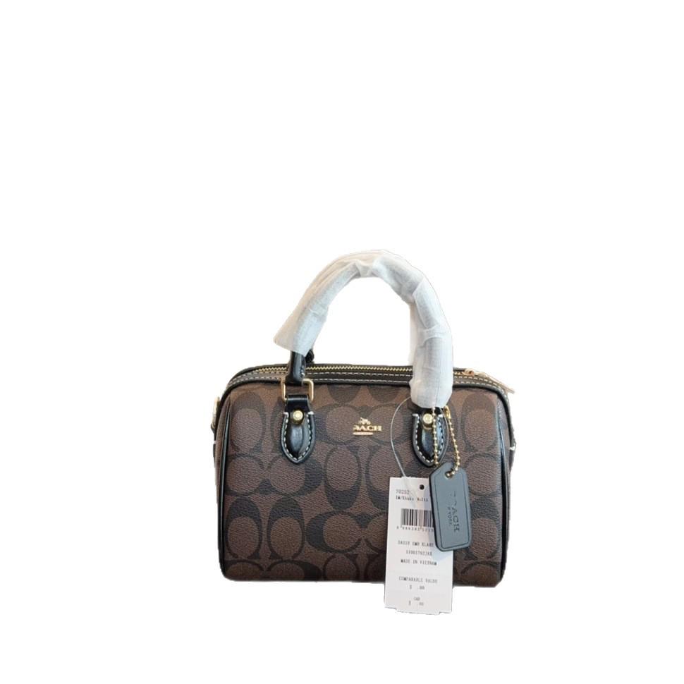 Koujia Women's Genuine Leather Mini Boston Tote Crossbody Handbag