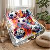 Soccer Ball Splash Art Theme blanket Lightweight Warm Flannel Blanket Decorative Throw Blanket for Home Decoration