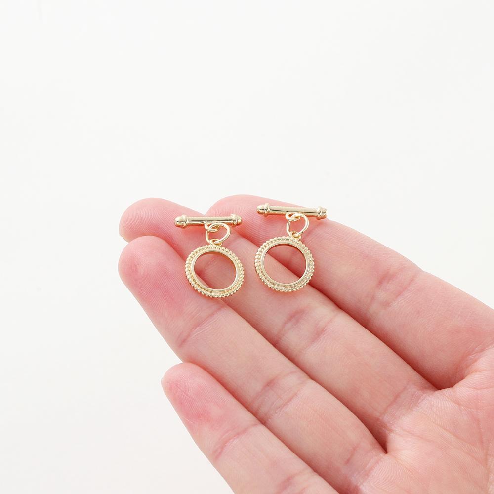 4 Sets 14K18K Gold Color Plated Brass O Toggle Clasps Connector For Diy Bracelet Necklace Jewelry Making Findings Accessories