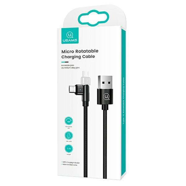 USAMS Braided Swivel Cable U60 2AmicroUSB Black/Black 1m SJ478USB01 (US-SJ478)
