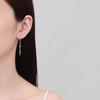 925 Sterling Silver Moissanite Drop Earrings Sparkling Dangle Earrings with Crystal Chain & Solitaire for Women Gift