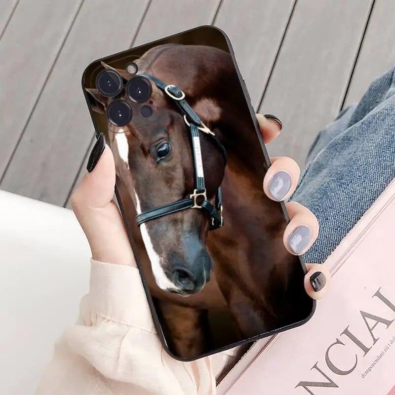 Tier Ross Pferd Handytasche fr iPhone Samsung Galaxy Redmi Xiaomi Oppo  OnePlus Note SA 7 8 9 10 11 12 13 14 20 21 22 23 53 54 Pro Max Plus Ultra
