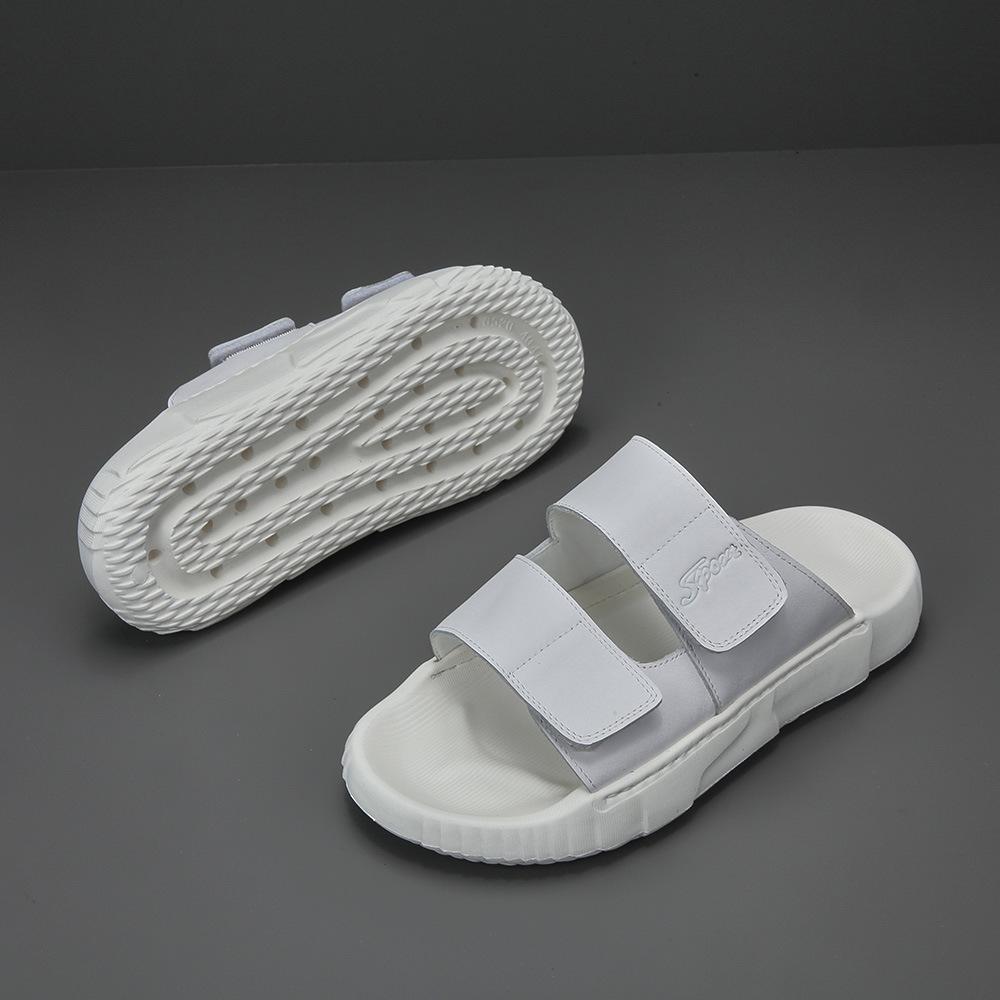 FashionFashion Casual First Layer Cowhide Slippers for Men Summer New Designer Dermis Flip Flops Male Black White Slipper Shoes Man