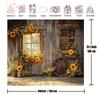 Rustic Sunflower Barn Tapestry, Farmhouse Background Cloth, Country Home Decor