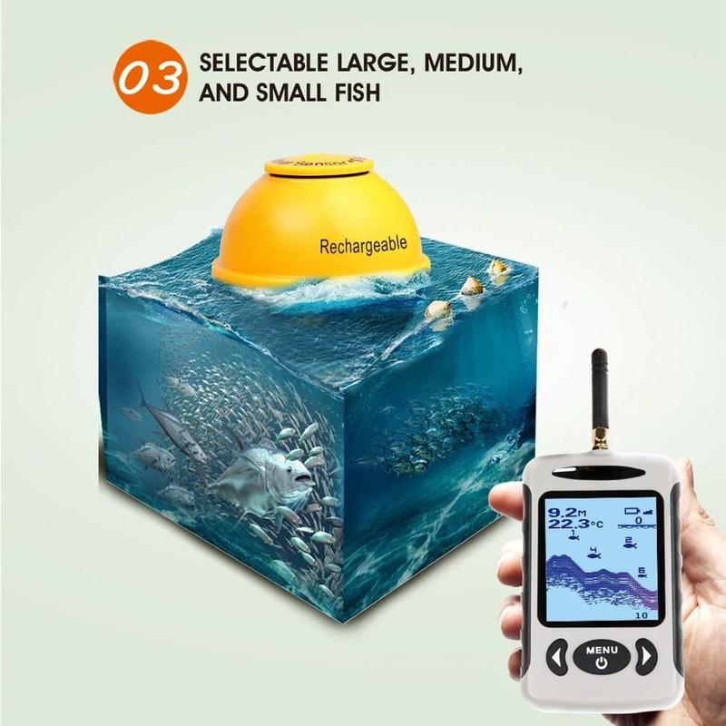 2025 New Portable Professional Sounder Wireless Cell Phone Sonar Fish Finder Fishing Probe Detector Fishfinder with Dot Matrix