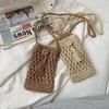 Borsa a tracolla vintage da donna in corda di paglia intrecciata a mano Mini borsa da vacanza Borsa per cellulare casual da donna Streetwear