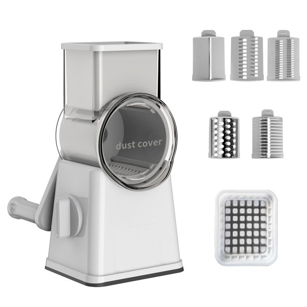 

6-In-1 Rotary Cheese Grater Wear Resist Multifunctional Vegetable Cutter Hand Cranked Cutting Machine for Vegetable Fruit Cheese