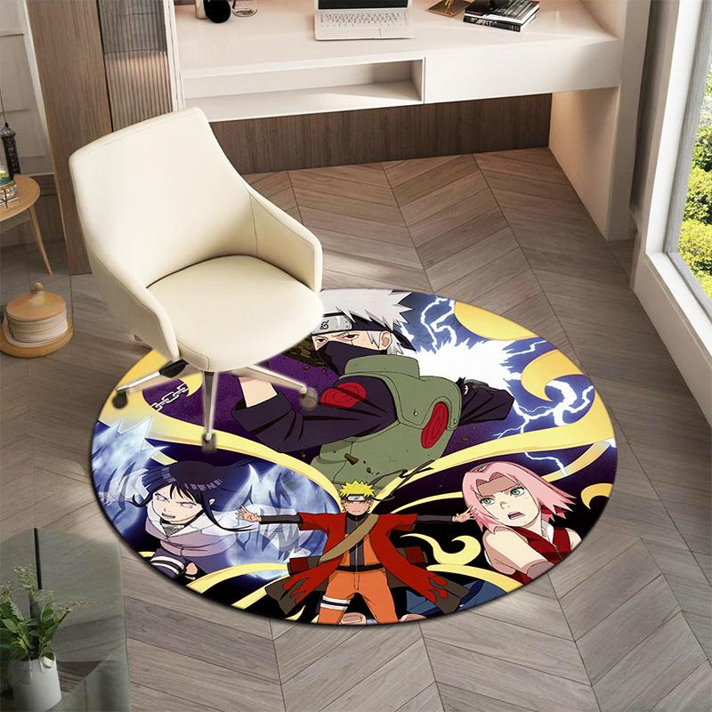 Famous cartoon NARUTO protagonist Uzumaki Naruto round carpet soft home decoration anti-slip door mat outdoor picnic mat carpet M4