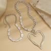Exaggerated Size Heart Pendant Necklace Big Love Multilayer Pearl Necklace  Date Night