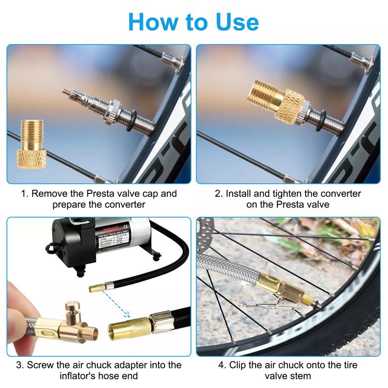 20 "Aufblasbarer Schlauch Autoreifen Luftfüllschlauch Inflator-Rohrverbindung Schnellaufblasfutter Verriegelung Air Chuck Motorrad