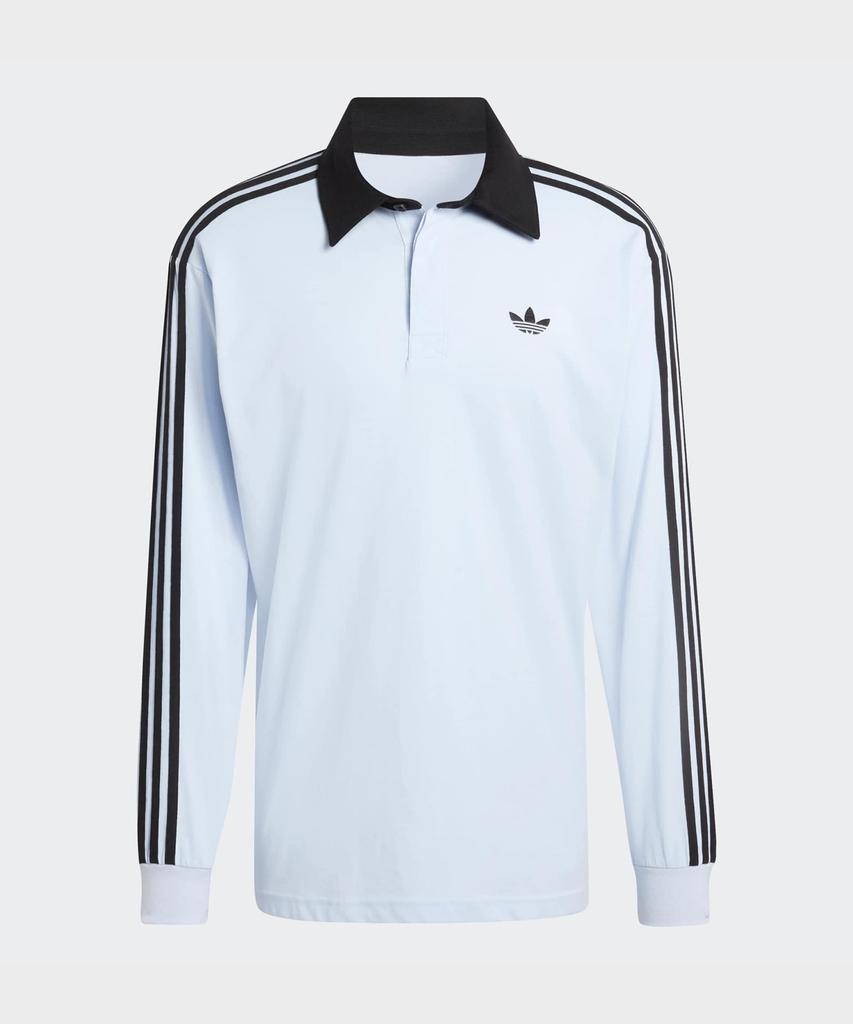 ADIDAS 3-Stripe Rugby Long Sleeve Polo - Crystal Sky / Ke2445