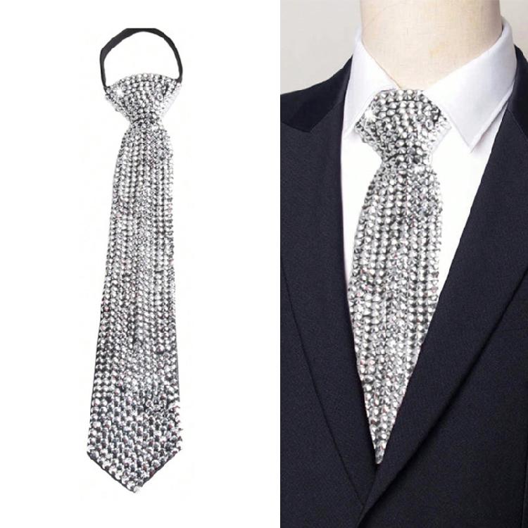 Glänzende Kristall-Krawatte für Party, frei zu knoten, Halsketten-Krawatte, verstellbare Krawatte, formelle Event-Krawatte für Nachtclub, Musikfestival