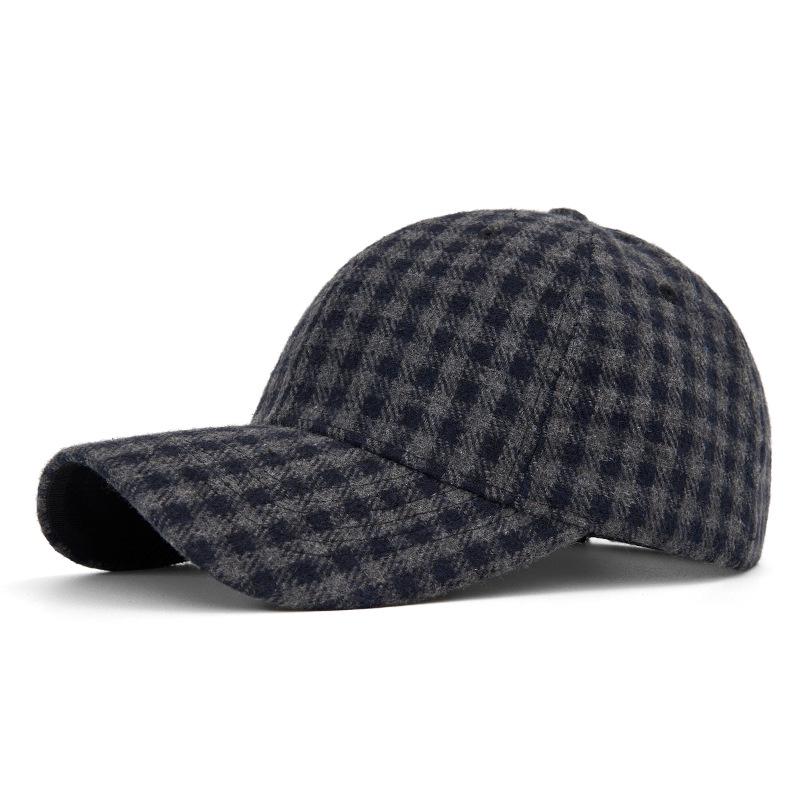 Unisex Autumn/Winter Classic Plaid Baseball Cap - Hard Top Duckbill Sun Hat