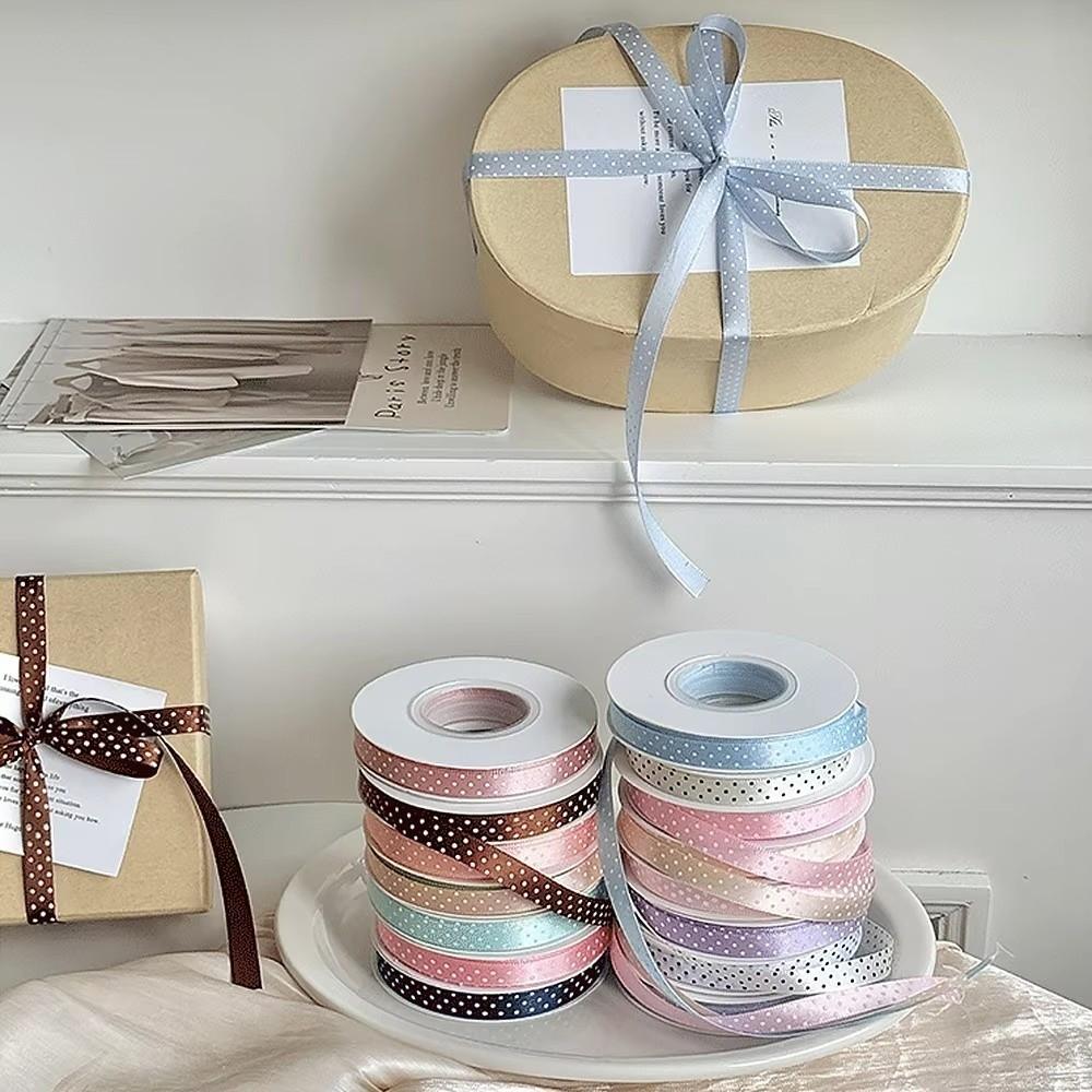 Multi Color Ribbon Polka Dot DIY Crafts Hair Bows Fabric Ribbons Wedding Party Home Decor 25 Yards Gift Wrapping Ribbons