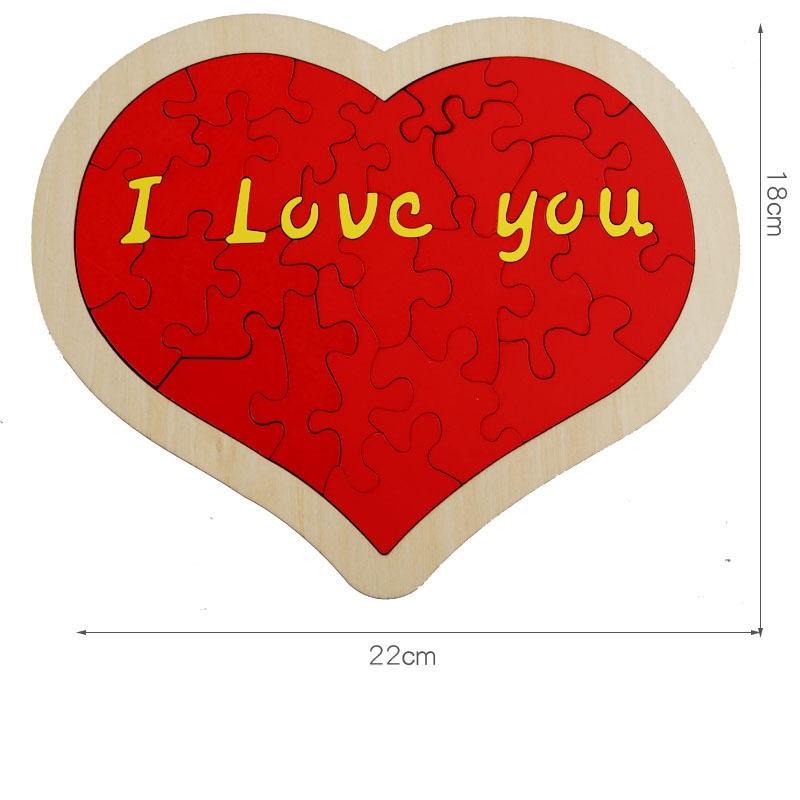 Valentine's Day Heart Shaped Love Puzzle Toy 'I Love You' Block Puzzle DIY Gift for Mother's Day Father's Day Unique Personalize