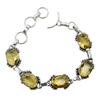 Citrine Gemstone Silver Plated Handmade Bracelet Jewelry BR 06