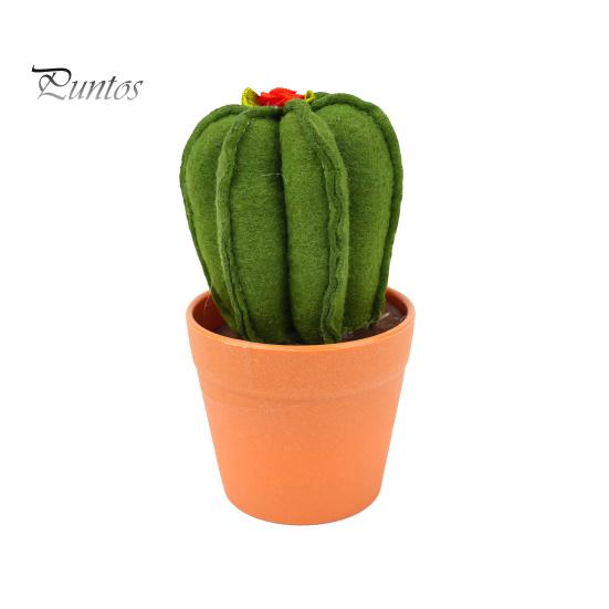 Decorative Artificial Plant for Office Handmade Cactus Ornaments, Soft Fabric Potted Desk Small Succulents Decor Decor, No Watering Mini Desktop