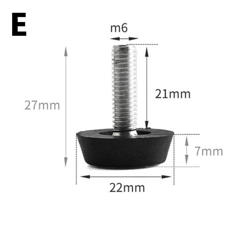 5Pcs Steel Furniture Legs Anti-slip Base Table Cabinet Leg Pad Adjustable Leveling Floor Chair Feet Leveler Table Legs M6 M8 M10