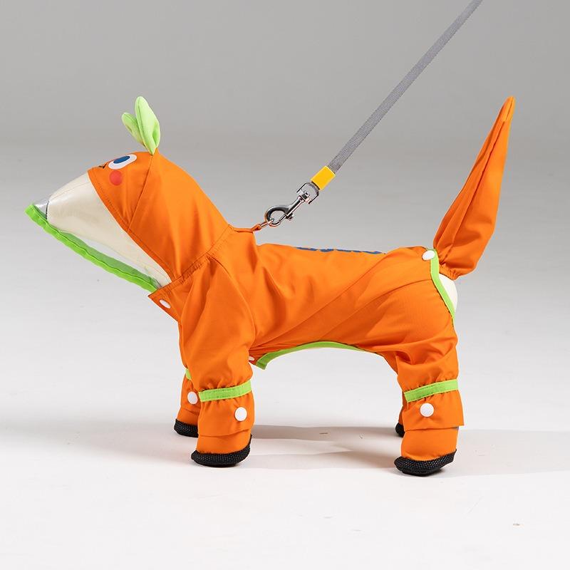 Dog Four Legged Waterproof Raincoat For Rainy Days Teddy Clothes For Travel Detachable Foot Wrapped Small Dog Jumpsuit