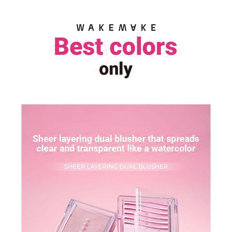 WAKEMAKE Sheer Layering Dual Blusher - 9 Types