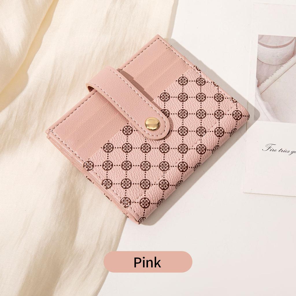 New Women's Short Small Wallet Fashionable Folding Change Bag Classic Contrasting Color Ultra-thin Card Bag