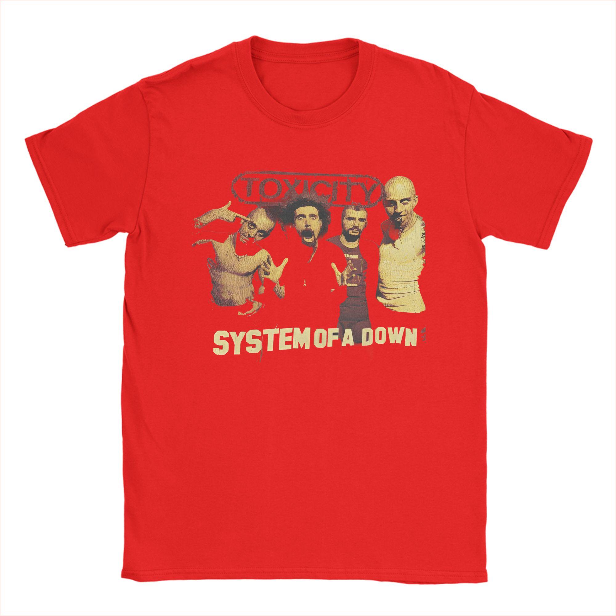 Футболка System of a Down Toxicity Унисекс Хлопковые Топы Смешные System of a Down Круглый Вырез Короткий Рукав S