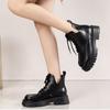 Brown New Women Ankle Boots Autumn Winter Platform Lace-up Women Punk Boots Thick Sole Combat Booties Female Mujer Q429