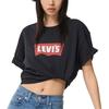 Levis Color Block Letter Print Comfortable Short Sleeve T-Shirt Men T-Shirts Black 001AM-0000