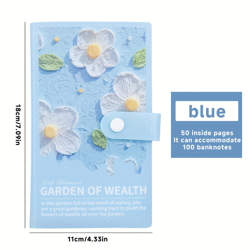 Savings Book Beautiful and Fresh Flower Student Savings Book Cash Storage Book Printed Portable Savings Book