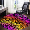 1pc Swirls Vibrant Office Round Area Rug, Indoor Mat Suitable ForOffice, Under Office Chairs Bedroom Living Room Home Decor, Room Deco Q067