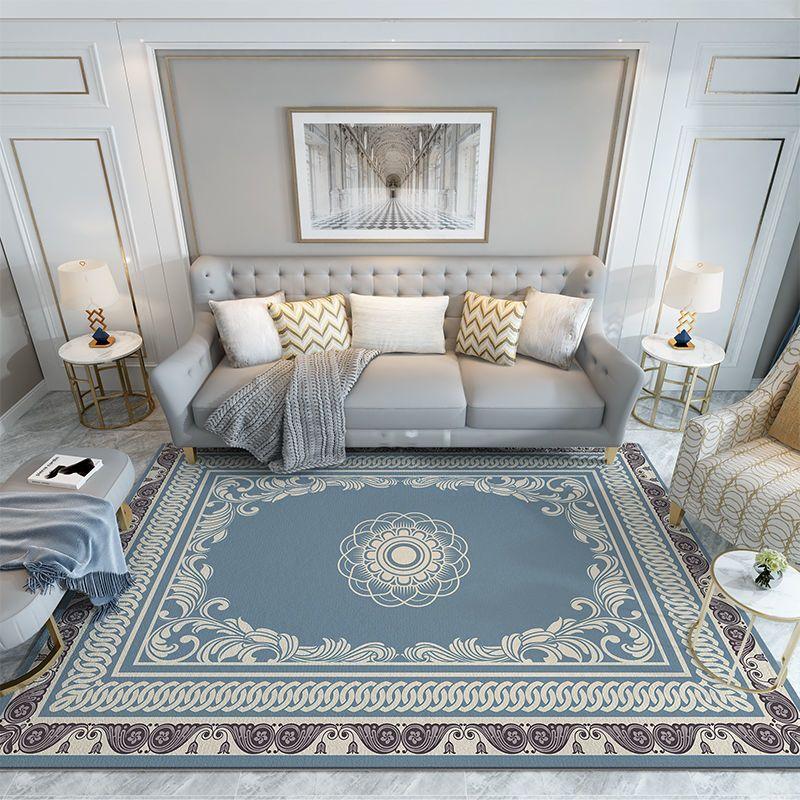 Retro American Style Living Room Carpet Classical Decoration Home Sofa Machine Washable Rug Lounge Bedroom Non-slip Mat Fully