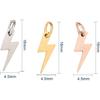 Airssory 12 Pcs 3-Colors Stainless Steel Flash Lightning Bolt Charms Celestial Weather Collection Thunder Mini Dangle Pendants Assortment for Jewelry