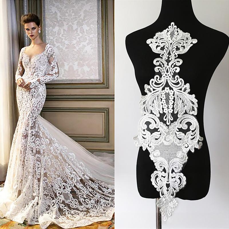 1Pc Applique Wedding Dresses Rayon Fabric Stickers Diy Handmade Lace Flower Accessories Fabric Stickers Bedding