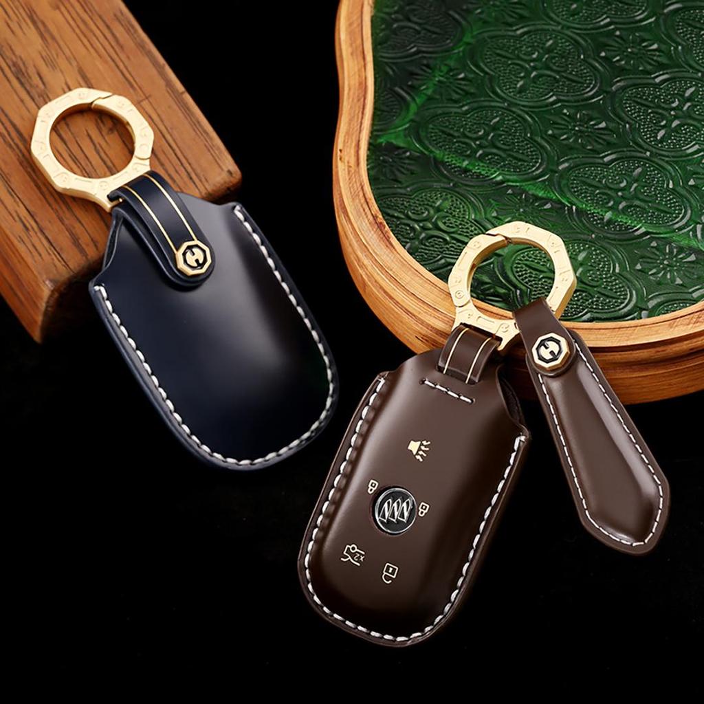 Suitable for Buick Jun Vietnam Cora Gl6gl8 Handmade Cowhide High-End Car Key Cover Keychain