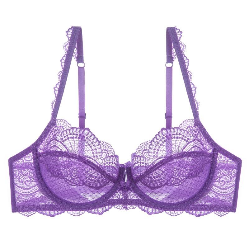 Velká velikost Dámské Letní Ultra Tenké Sexy Čistá Touha Krajka Velká Prsa Ukazují Malé Proti Pověsu na Podpůrném Prádle