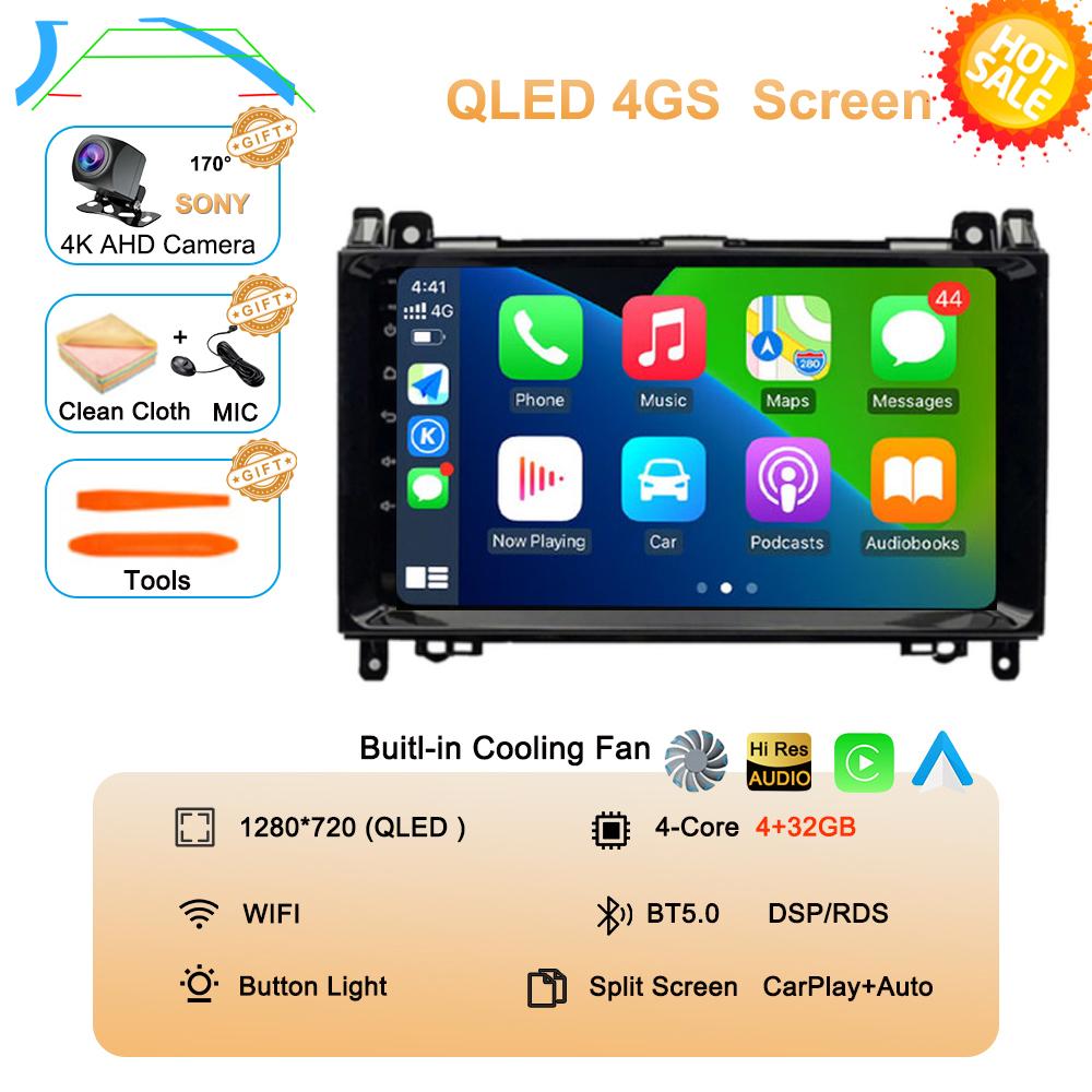 Android 14 Car Radio 9'' For Mercedes Benz B200 Sprinter W906 W639 AB Class W169 W245 Viano Vito Multimedia GPS DVD Video Player