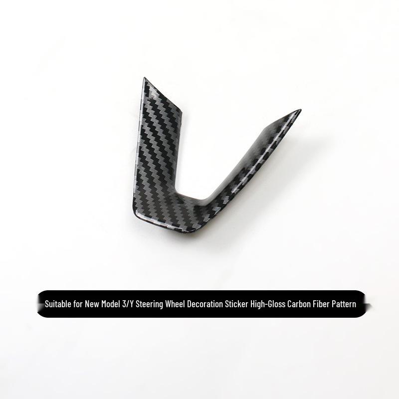 Model 3 Carbon Fiber Steering Wheel Decorative Patch - Interior Car Accessory