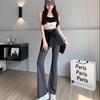 High-Waisted Slim Fit Velvet Wide-Leg Yoga Pants for Spring, Autumn, and Winter