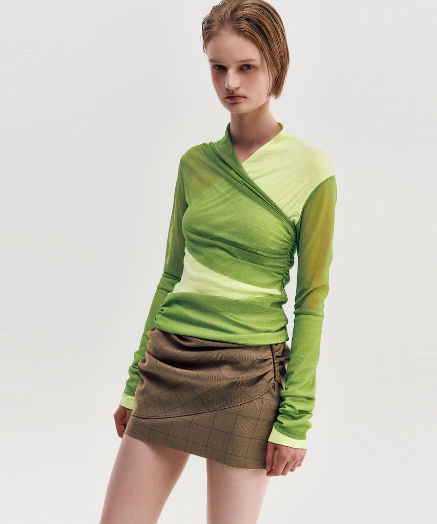 Kimjisu Layered Long Sleeve Top _ Green