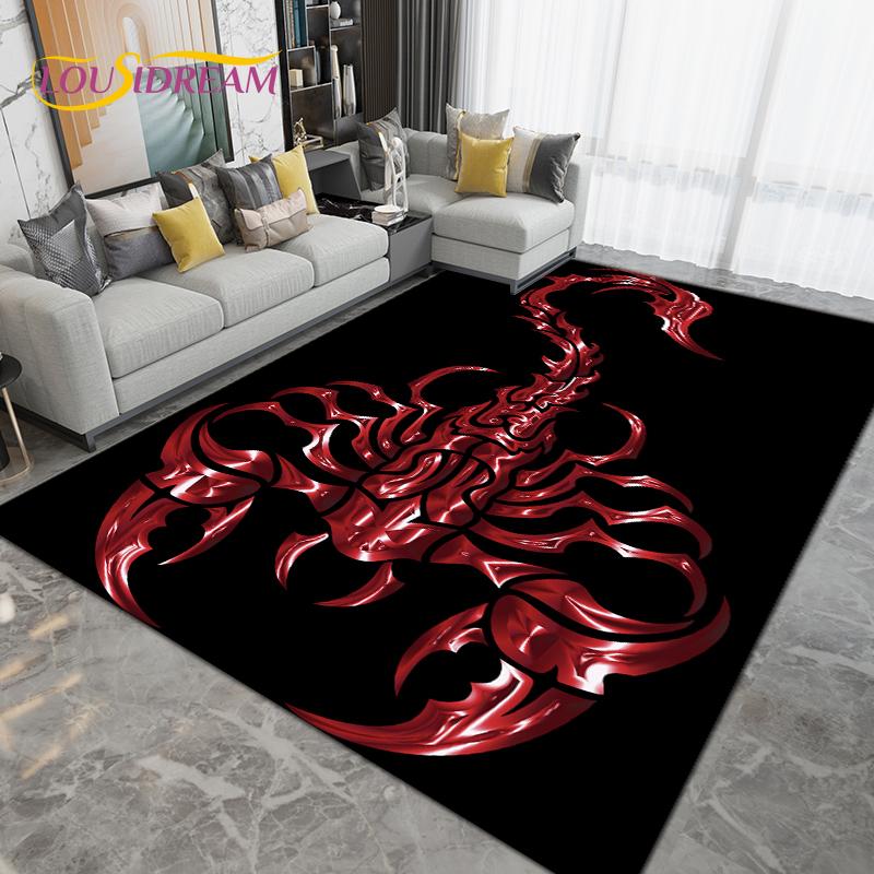 Skorpion Skorpion Bereichsteppich Groß, Teppich für Wohnzimmer Schlafzimmer Sofa Dekoration, Küche Badezimmer Fußmatte Rutschfeste Bodenmatte