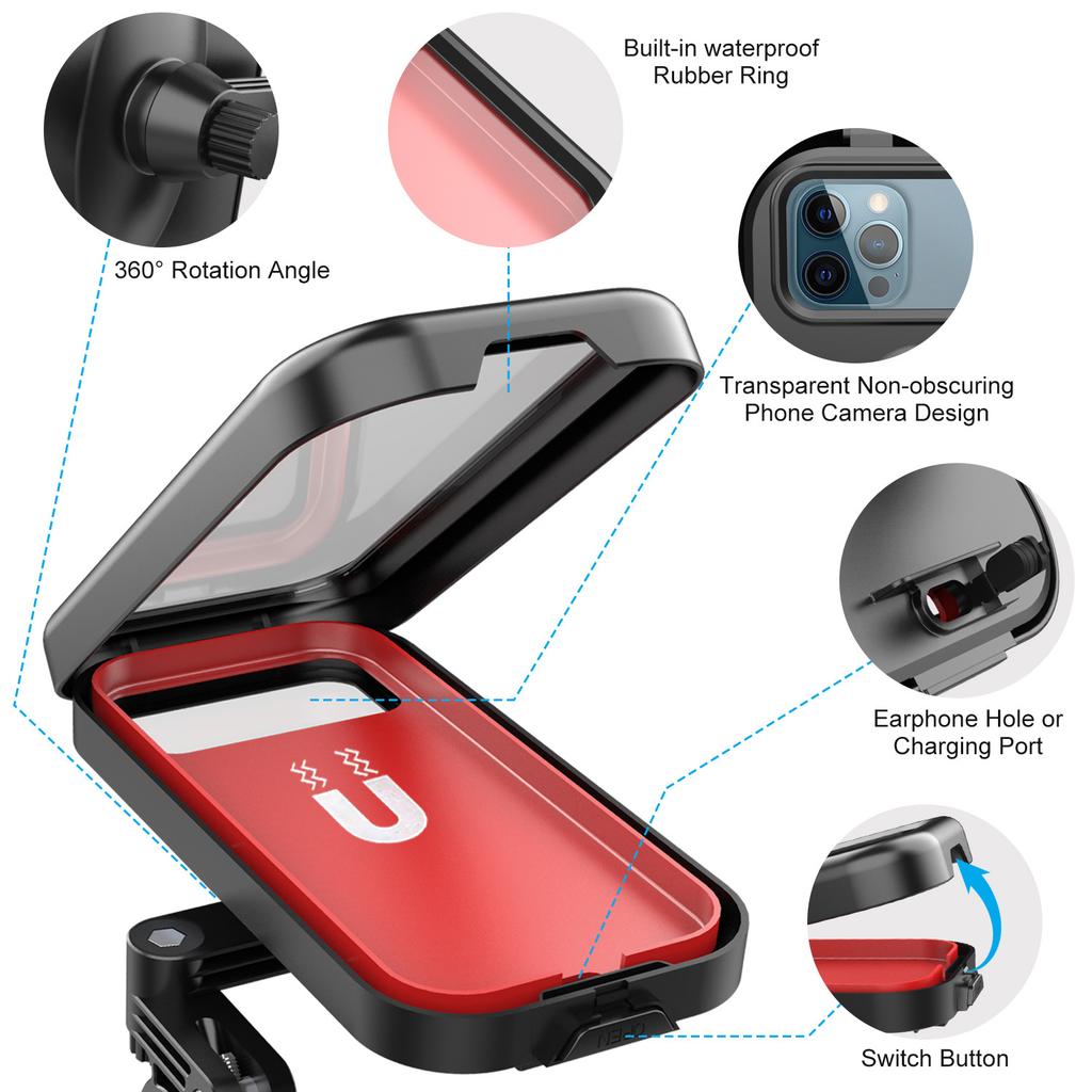 New bicycle waterproof mobile phone holder electric motorcycle mobile phone navigation bracket mountain bike outdoor riding bracket