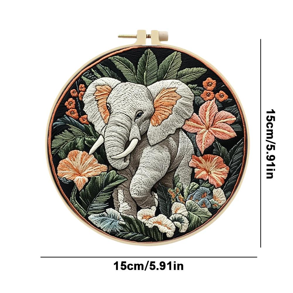 Tiger Stickerei-Kreuzstich-Sets mit Rahmen Stoff Farbe Garn