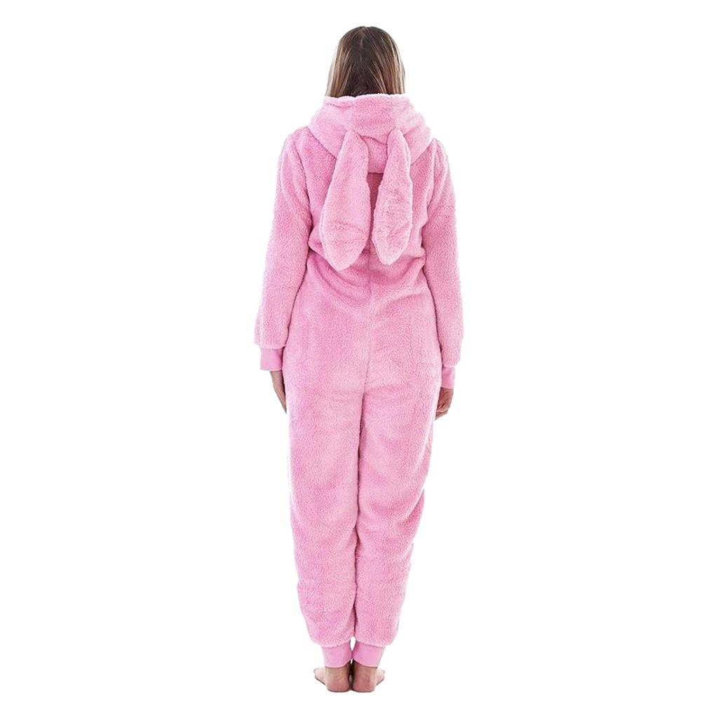 Keanu Womens/Ladies Bunny Ears Fleece Hooded Jumpsuit